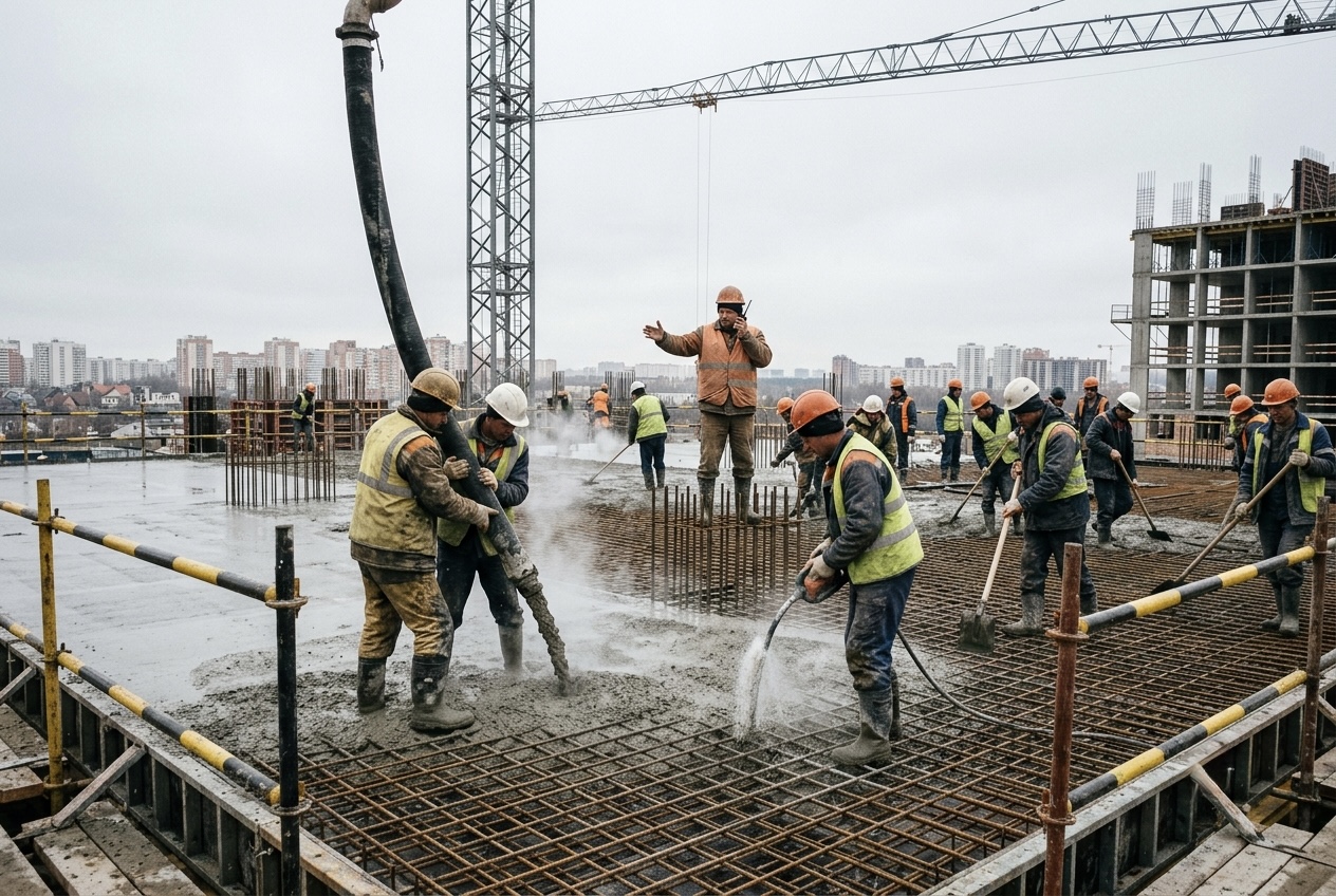 Монолит перекрытий в ЖК Одинцово
