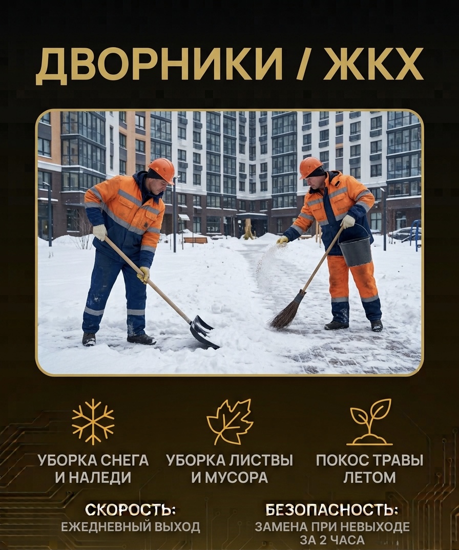 Дворники и ЖКХ — уборка территорий, снега, листвы