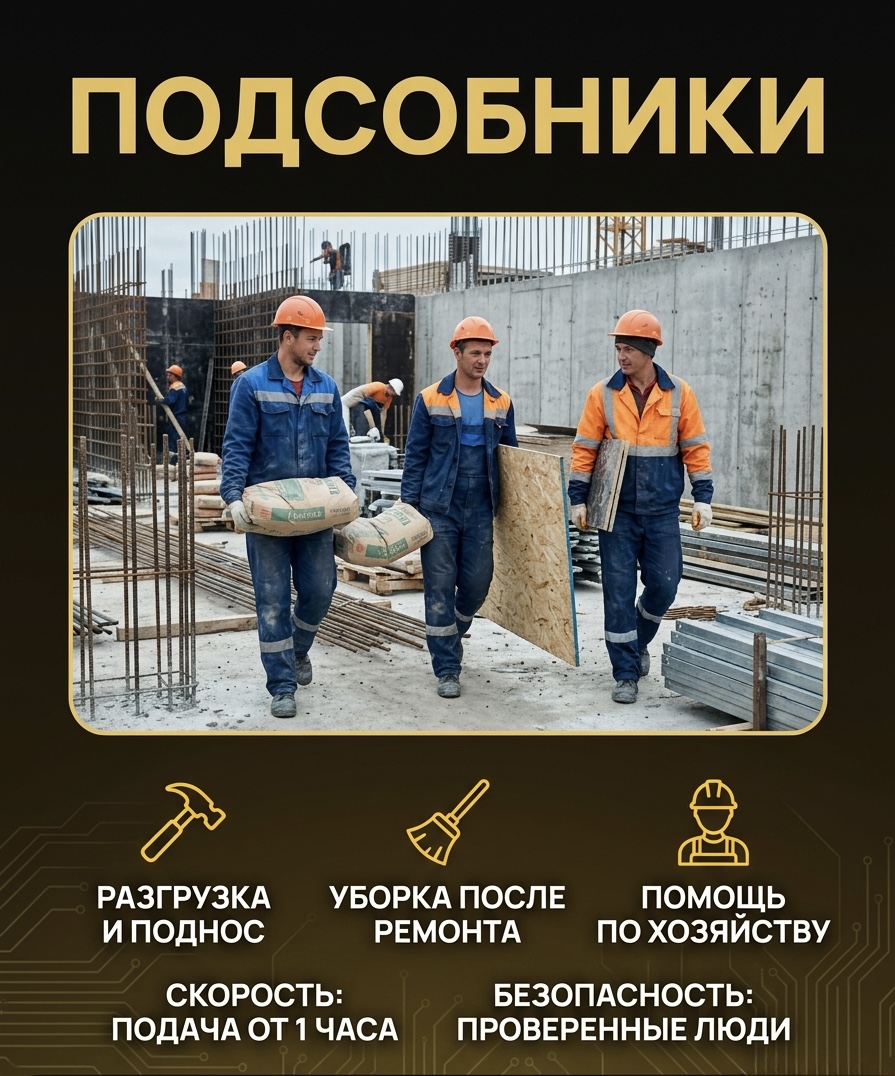 Подсобники — разгрузка и подноска материалов